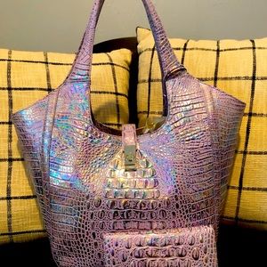 Brahmin Carla and Ady bag and wallet set in Violet Wonderland